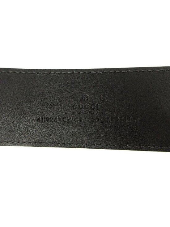 Gucci Interlocking Buckle Belt GG Black Leather